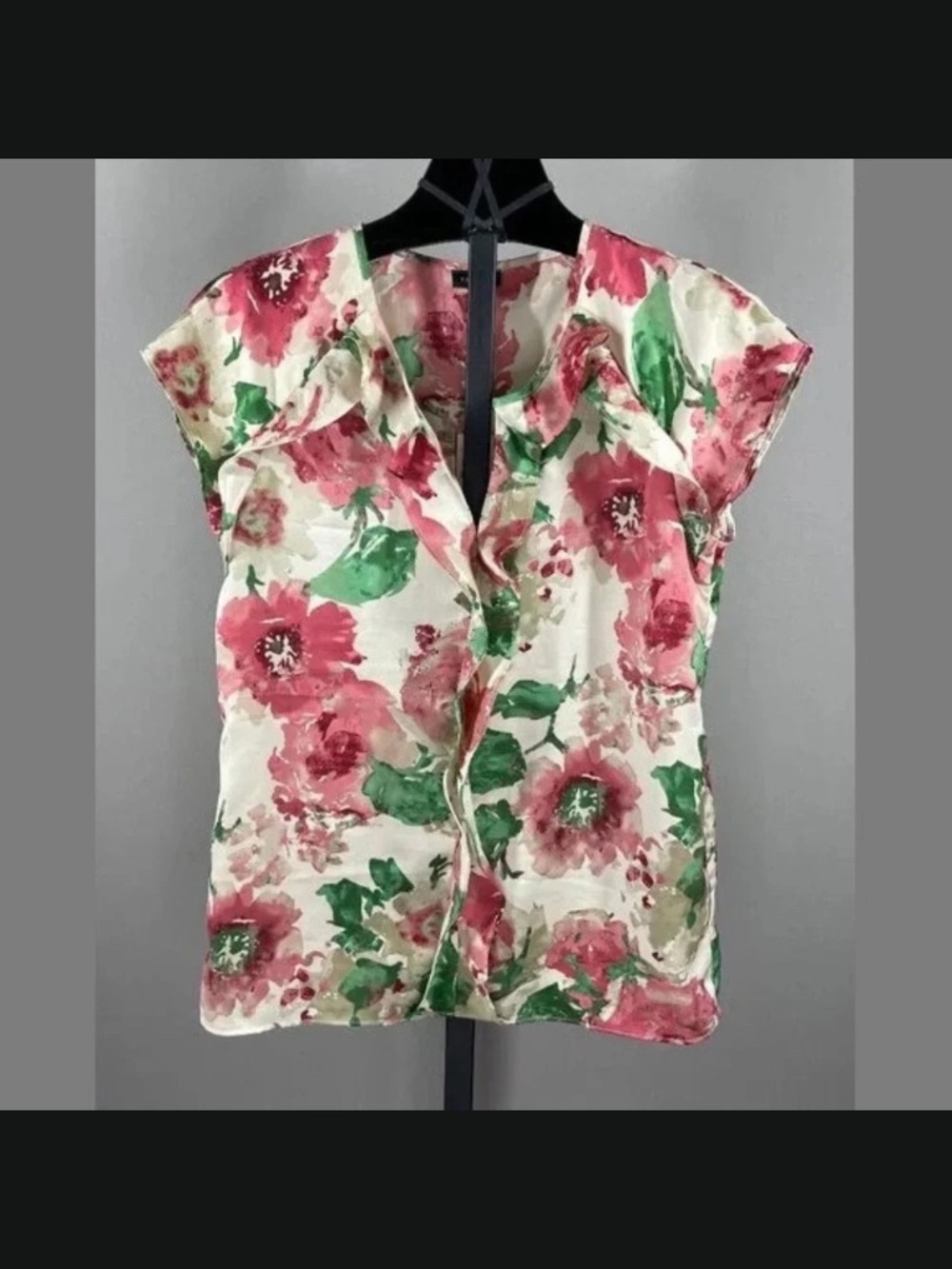 NEW Talbots Shirt Womens 6 pink green floral blouse preppy classic casual